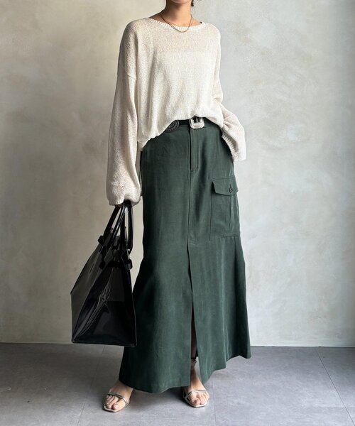 DouDou（ドゥドゥ）の「ペーパーヤーンプルオーバー（ニット/セーター・レディース・オフホワイト/チャコールグレー/イエロー/ベージュ・FREE）」の8枚目の写真