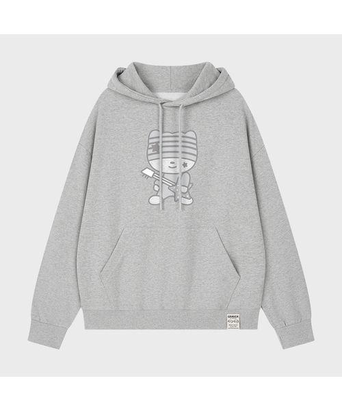 GRAVER（グレーバー）の「[ユニセックス]ROCK G.O.C.A.T フードパーカー_4カラー（パーカー・レディース・ホワイト/クリーム/杢グレー/スカイブルー・SMALL/MEDIUM/LARGE）」の2枚目の写真