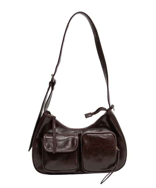 WEGO（ウィゴー）の「WEGO/立体ポケットハトメベルトバッグ（ショルダーバッグ・レディース・ブラウン/ホワイト/ブラック・FREE）」の17枚目の写真