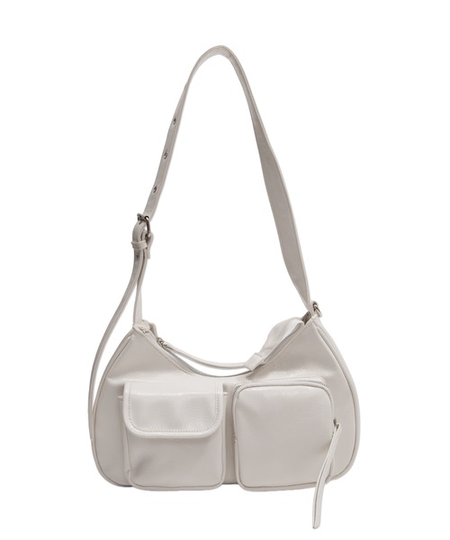 WEGO（ウィゴー）の「WEGO/立体ポケットハトメベルトバッグ（ショルダーバッグ・レディース・ブラウン/ホワイト/ブラック・FREE）」の15枚目の写真