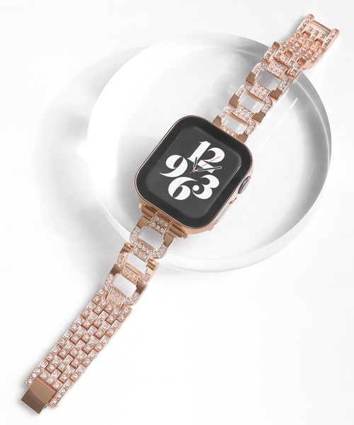 Urban Coral(アーバンコーラル)の「Apple Watch Band / アップルウォッチ Dシェイプ ジルコニア バンド / Urban Coral(デジタル腕時計・レディース・シルバー/ピンクゴールド・40mm)」の1枚目の写真