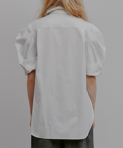 IRENENNE(アイレネ)の「タックスリーブショートスリーブシャツ / Tuck-Sleeve Short Sleeve Shirt(シャツ/ブラウス・レディース・オフホワイト/ライトイエロー/ライトブルー・36/38)」の10枚目の写真