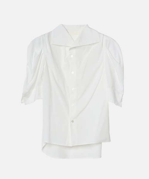 IRENENNE(アイレネ)の「タックスリーブショートスリーブシャツ / Tuck-Sleeve Short Sleeve Shirt(シャツ/ブラウス・レディース・オフホワイト/ライトイエロー/ライトブルー・36/38)」の6枚目の写真