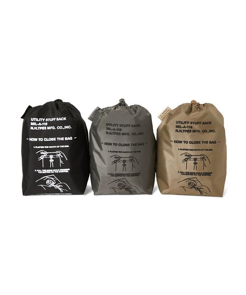 OUTDOOR PRODUCTS（アウトドアプロダクツ）の「N.HOOLYWOOD TPES × OUTDOOR PRODUCTS / DRAWSTRING BAG (SMALL)（ハンドバッグ・メンズ・ブラック/チャコール/ベージュ・ONE）」の15枚目の写真