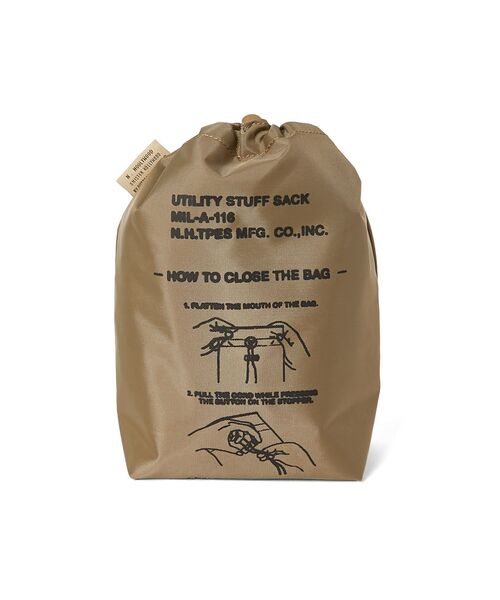OUTDOOR PRODUCTS（アウトドアプロダクツ）の「N.HOOLYWOOD TPES × OUTDOOR PRODUCTS / DRAWSTRING BAG (SMALL)（ハンドバッグ・メンズ・ブラック/チャコール/ベージュ・ONE）」の7枚目の写真
