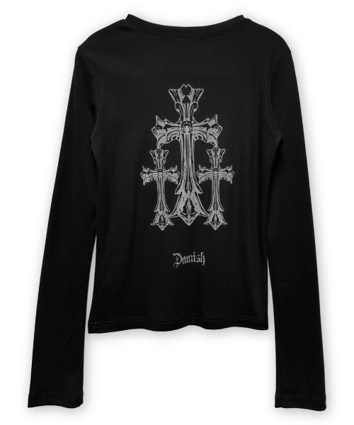 DAMISH(ダミシュ)の「トリプルクロスロングスリーブ_ブラック(Tシャツ/カットソー・レディース・ブラック・FREE)」の1枚目の写真