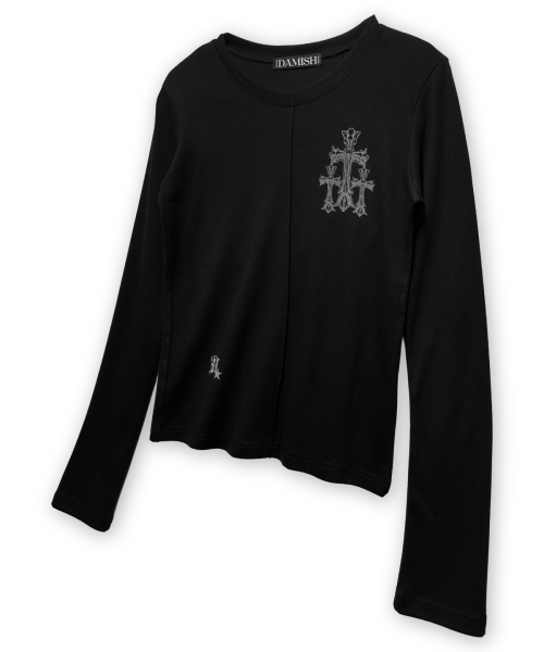 DAMISH(ダミシュ)の「トリプルクロスロングスリーブ_ブラック(Tシャツ/カットソー・レディース・ブラック・FREE)」の2枚目の写真