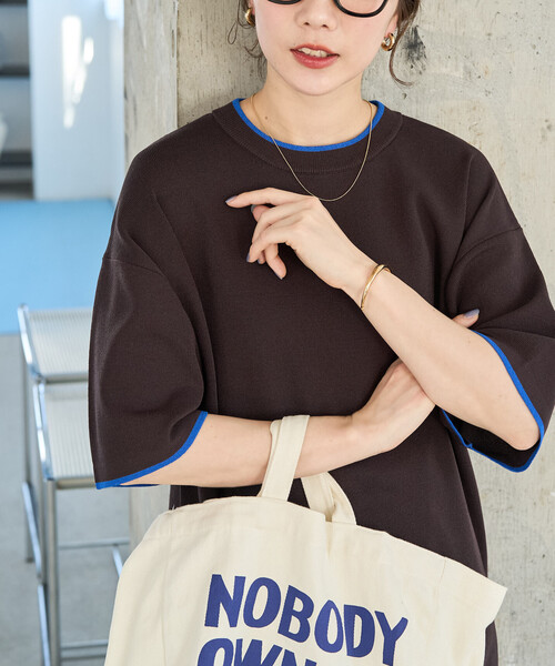 Praying 半袖ニットtシャツ　短丈　スウェット THE CASUAL｜日本製「泉州」ハニカムサーマルニットガゼットクルー