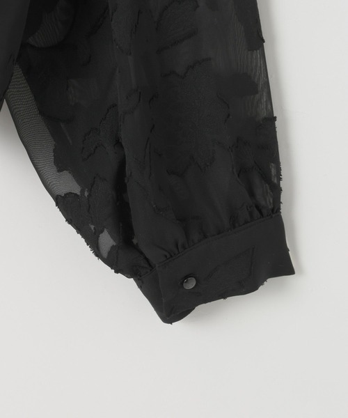 PAGEBOY（ページボーイ）の「シアーレースジャガードフリルブラウス（シャツ/ブラウス・レディース・ネイビー/ブラック/オフホワイト・FREE）」の21枚目の写真