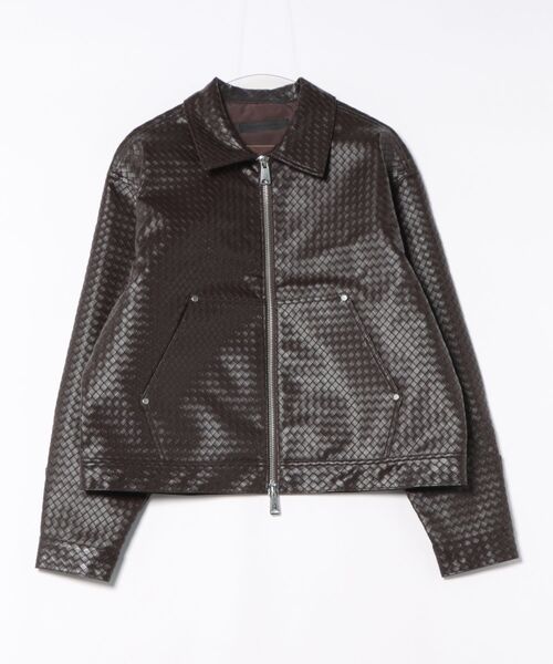 DANKE SCHON（ダンケシェーン）の「DankeSchon/ダンケシェーン/WOVEN FAUX LEATHER BLOUSON（その他アウター・メンズ・ブラウン/ブラック・L/M）」の14枚目の写真