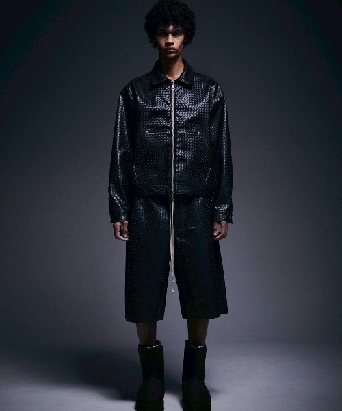 DANKE SCHON（ダンケシェーン）の「DankeSchon/ダンケシェーン/WOVEN FAUX LEATHER BLOUSON（その他アウター・メンズ・ブラウン/ブラック・L/M）」の3枚目の写真