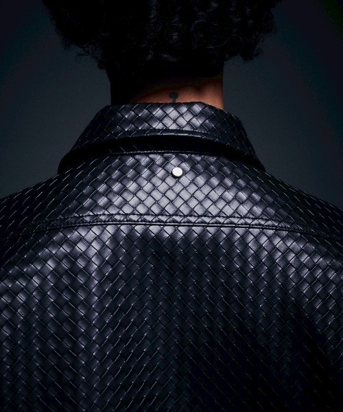 DANKE SCHON（ダンケシェーン）の「DankeSchon/ダンケシェーン/WOVEN FAUX LEATHER BLOUSON（その他アウター・メンズ・ブラウン/ブラック・L/M）」の4枚目の写真