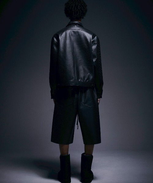 DANKE SCHON（ダンケシェーン）の「DankeSchon/ダンケシェーン/WOVEN FAUX LEATHER BLOUSON（その他アウター・メンズ・ブラウン/ブラック・L/M）」の5枚目の写真