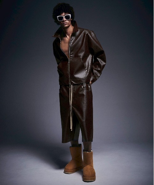 DANKE SCHON（ダンケシェーン）の「DankeSchon/ダンケシェーン/WOVEN FAUX LEATHER BLOUSON（その他アウター・メンズ・ブラウン/ブラック・L/M）」の9枚目の写真