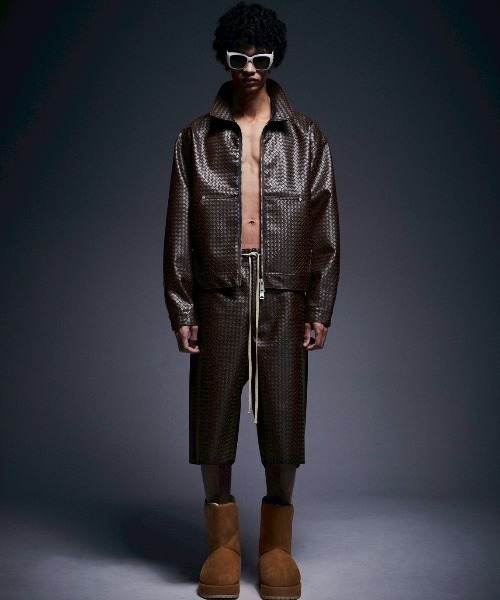 DANKE SCHON（ダンケシェーン）の「DankeSchon/ダンケシェーン/WOVEN FAUX LEATHER BLOUSON（その他アウター・メンズ・ブラウン/ブラック・L/M）」の10枚目の写真