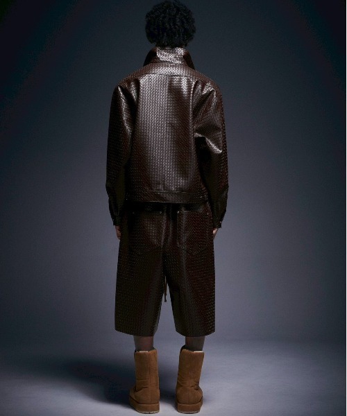 DANKE SCHON（ダンケシェーン）の「DankeSchon/ダンケシェーン/WOVEN FAUX LEATHER BLOUSON（その他アウター・メンズ・ブラウン/ブラック・L/M）」の12枚目の写真