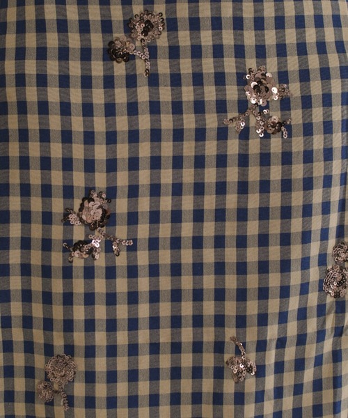 31 Sons de mode(トランテアン ソン ドゥ モード)の「ビジューフラワー刺繍チェックミニスカート(スカート・レディース・ブラウン・S/M)」の14枚目の写真