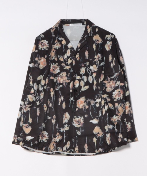 CANVAS+(キャンバスプラス)の「【CANVAS+】花柄開襟シャツ(シャツ/ブラウス・レディース・ブラック・M)」の12枚目の写真