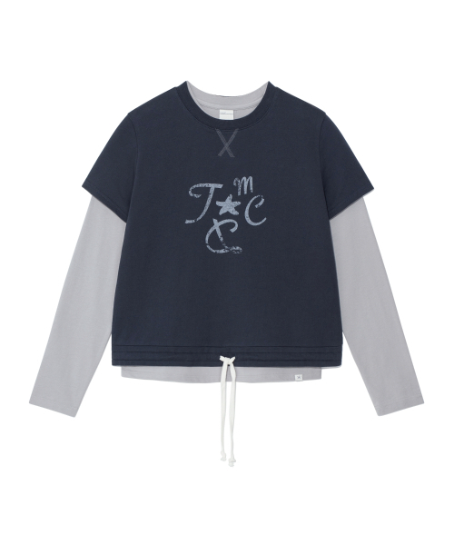 THECOLDESTMOMENT(ザコールデストモーメント)の「(w) TCM crack string layered long sleeve (navy)(Tシャツ/カットソー・レディース・その他・OS)」の6枚目の写真