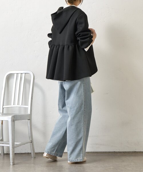 Jena espace merveilleux（ジェナ　エスパスメルヴェイユ）の「【体型カバー◎】ペプラムパーカー（Tシャツ/カットソー・レディース・ライトグレー/ベージュ/ブラック・FREE）」の7枚目の写真