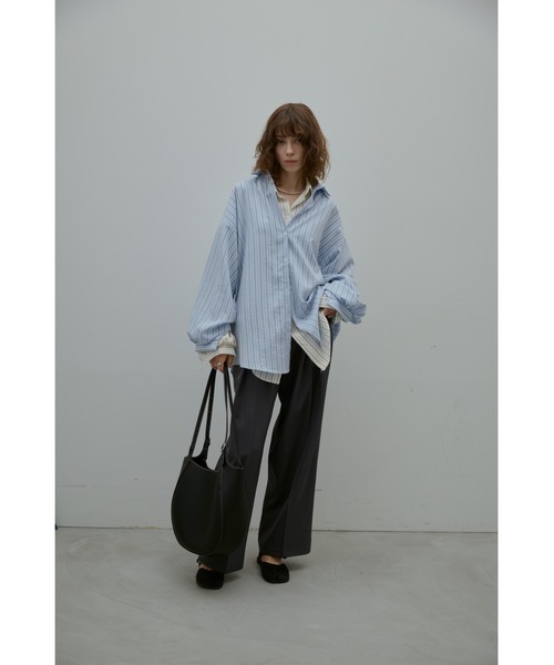 ANF.MUU（アンフムー）の「ボリュームスリーブストライプシャツ（シャツ/ブラウス・レディース・ブルー/イエロー/ピンク/ホワイト・FREE）」の8枚目の写真