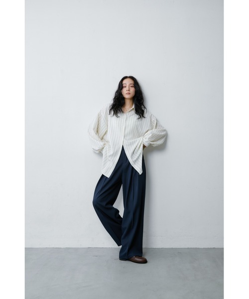 ANF.MUU（アンフムー）の「ボリュームスリーブストライプシャツ（シャツ/ブラウス・レディース・ブルー/イエロー/ピンク/ホワイト・FREE）」の13枚目の写真