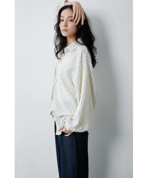 ANF.MUU（アンフムー）の「ボリュームスリーブストライプシャツ（シャツ/ブラウス・レディース・ブルー/イエロー/ピンク/ホワイト・FREE）」の11枚目の写真