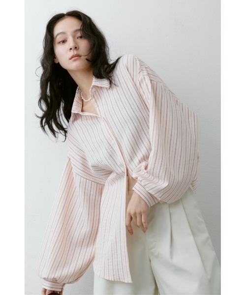ANF.MUU（アンフムー）の「ボリュームスリーブストライプシャツ（シャツ/ブラウス・レディース・ブルー/イエロー/ピンク/ホワイト・FREE）」の20枚目の写真