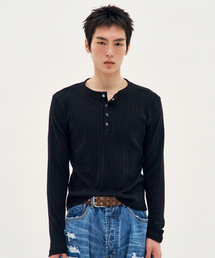 PROCESS（プロセス）の「Airy Henley - Black（Tシャツ/カットソー）」