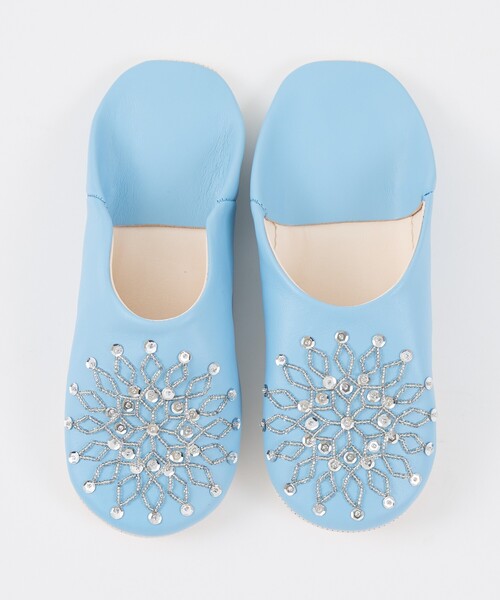 collex（コレックス）の「ビーズバブーシュ 羊革 モロッコ製 スリッパ ルームシューズ 室内履き（ルームシューズ/スリッパ・レディース・イエロー/ブルー系その他・フリー）」の7枚目の写真