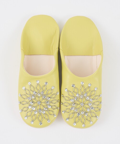 collex（コレックス）の「ビーズバブーシュ 羊革 モロッコ製 スリッパ ルームシューズ 室内履き（ルームシューズ/スリッパ・レディース・イエロー/ブルー系その他・フリー）」の8枚目の写真