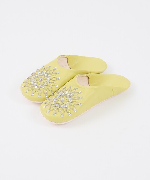collex（コレックス）の「ビーズバブーシュ 羊革 モロッコ製 スリッパ ルームシューズ 室内履き（ルームシューズ/スリッパ・レディース・イエロー/ブルー系その他・フリー）」の9枚目の写真
