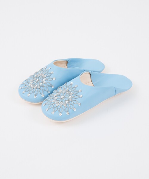 collex（コレックス）の「ビーズバブーシュ 羊革 モロッコ製 スリッパ ルームシューズ 室内履き（ルームシューズ/スリッパ・レディース・イエロー/ブルー系その他・フリー）」の10枚目の写真