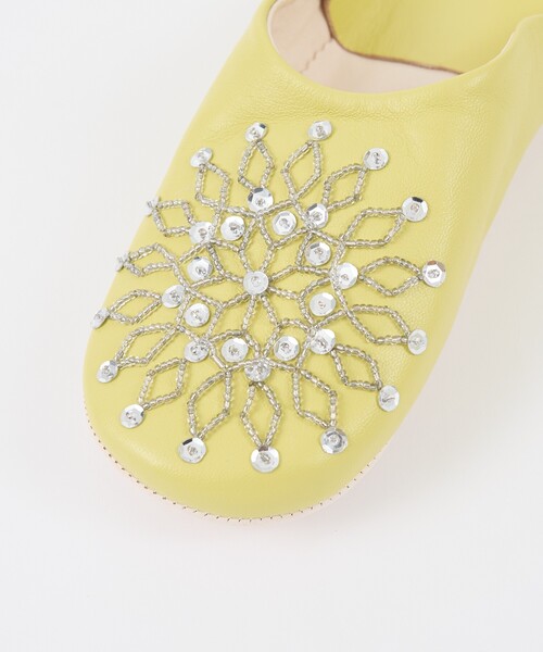 collex（コレックス）の「ビーズバブーシュ 羊革 モロッコ製 スリッパ ルームシューズ 室内履き（ルームシューズ/スリッパ・レディース・イエロー/ブルー系その他・フリー）」の14枚目の写真