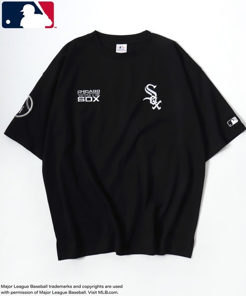 MLB(メジャーリーグベースボール)の「MLB/メジャーリーグベースボール 別注 オーバーサイズ ロゴ ワッペン ワンポイント刺繍 半袖Tシャツ/レディース メンズ(Tシャツ/カットソー・メンズ・ネイビー/ホワイト/ブラウン/ブラック・L/LL/M)」の6枚目の写真