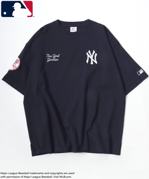 MLB(メジャーリーグベースボール)の「MLB/メジャーリーグベースボール 別注 オーバーサイズ ロゴ ワッペン ワンポイント刺繍 半袖Tシャツ/レディース メンズ(Tシャツ/カットソー・メンズ・ネイビー/ホワイト/ブラウン/ブラック・L/LL/M)」の8枚目の写真