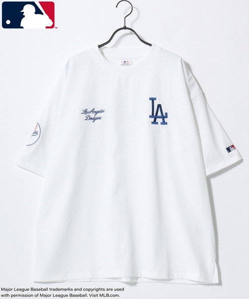 MLB(メジャーリーグベースボール)の「MLB/メジャーリーグベースボール 別注 オーバーサイズ ロゴ ワッペン ワンポイント刺繍 半袖Tシャツ/レディース メンズ(Tシャツ/カットソー・メンズ・ネイビー/ホワイト/ブラウン/ブラック・L/LL/M)」の13枚目の写真