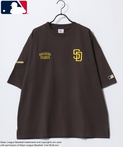 MLB(メジャーリーグベースボール)の「MLB/メジャーリーグベースボール 別注 オーバーサイズ ロゴ ワッペン ワンポイント刺繍 半袖Tシャツ/レディース メンズ(Tシャツ/カットソー・メンズ・ネイビー/ホワイト/ブラウン/ブラック・L/LL/M)」の17枚目の写真