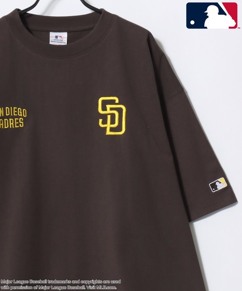 MLB(メジャーリーグベースボール)の「MLB/メジャーリーグベースボール 別注 オーバーサイズ ロゴ ワッペン ワンポイント刺繍 半袖Tシャツ/レディース メンズ(Tシャツ/カットソー・メンズ・ネイビー/ホワイト/ブラウン/ブラック・L/LL/M)」の11枚目の写真
