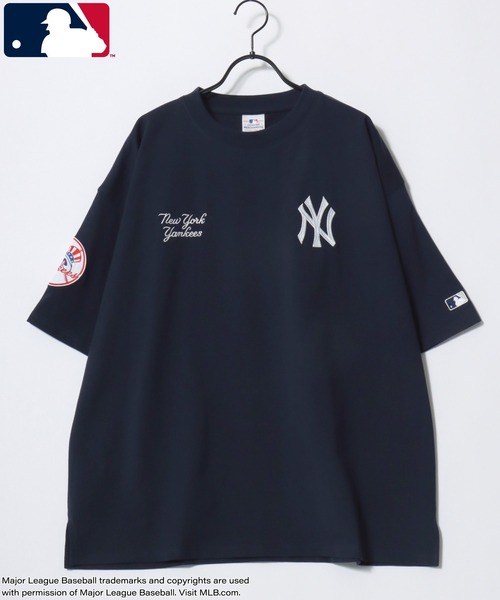 MLB(メジャーリーグベースボール)の「MLB/メジャーリーグベースボール 別注 オーバーサイズ ロゴ ワッペン ワンポイント刺繍 半袖Tシャツ/レディース メンズ(Tシャツ/カットソー・メンズ・ネイビー/ホワイト/ブラウン/ブラック・L/LL/M)」の19枚目の写真