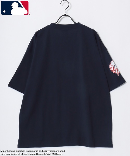 MLB(メジャーリーグベースボール)の「MLB/メジャーリーグベースボール 別注 オーバーサイズ ロゴ ワッペン ワンポイント刺繍 半袖Tシャツ/レディース メンズ(Tシャツ/カットソー・メンズ・ネイビー/ホワイト/ブラウン/ブラック・L/LL/M)」の20枚目の写真