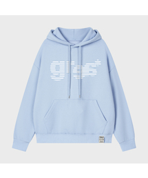 [ユニセックス]GRAE-Sストライプフードパーカー_SKY BLUE