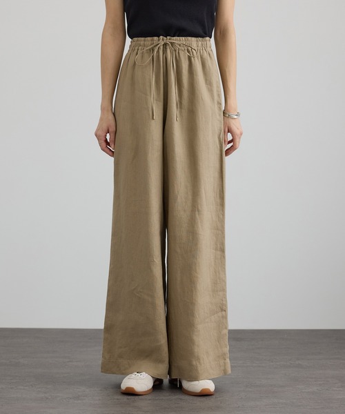 SALON adam et rope'(サロン アダム エ ロペ)の「【WEB限定】ヨーロピアンリネンリラクシーワイドパンツ(その他パンツ・レディース・チャコールグレー/ブルー系その他4/ベージュ・M/S)」の10枚目の写真