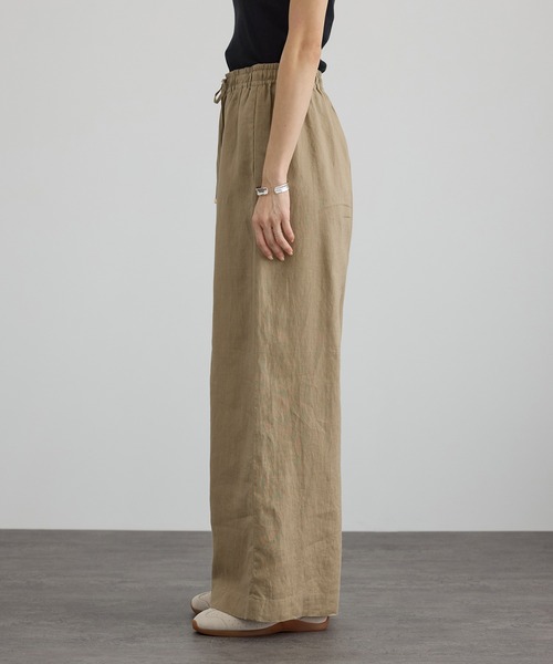 SALON adam et rope'(サロン アダム エ ロペ)の「【WEB限定】ヨーロピアンリネンリラクシーワイドパンツ(その他パンツ・レディース・チャコールグレー/ブルー系その他4/ベージュ・M/S)」の11枚目の写真