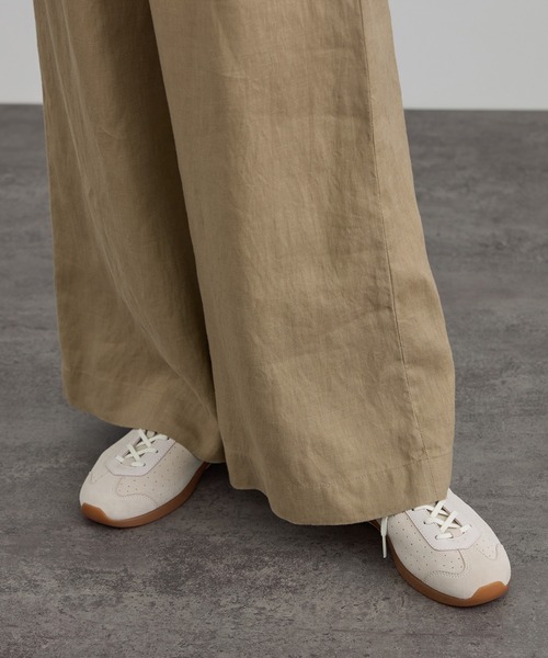 SALON adam et rope'(サロン アダム エ ロペ)の「【WEB限定】ヨーロピアンリネンリラクシーワイドパンツ(その他パンツ・レディース・チャコールグレー/ブルー系その他4/ベージュ・M/S)」の15枚目の写真