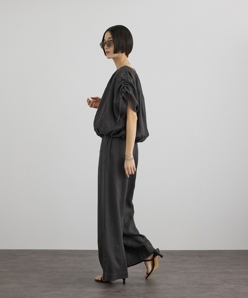 SALON adam et rope'(サロン アダム エ ロペ)の「【WEB限定】ヨーロピアンリネンリラクシーワイドパンツ(その他パンツ・レディース・チャコールグレー/ブルー系その他4/ベージュ・M/S)」の22枚目の写真