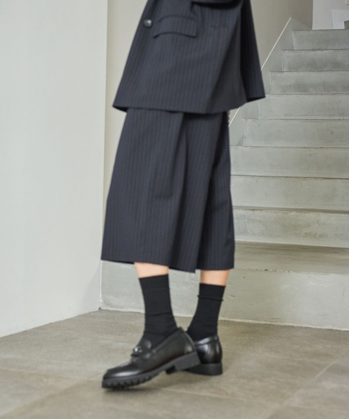 PBLIM（ページボーイリム）の「《UNISEX》【PBLIM/セットアップ対応】ストライプハーフパンツ（スラックス・レディース・ネイビー系/グレー系その他・LARGE/MEDIUM）」の17枚目の写真