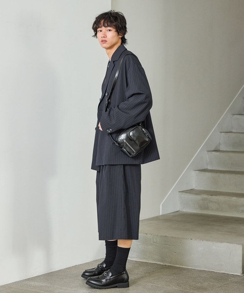 PBLIM（ページボーイリム）の「《UNISEX》【PBLIM/セットアップ対応】ストライプハーフパンツ（スラックス・レディース・ネイビー系/グレー系その他・LARGE/MEDIUM）」の21枚目の写真