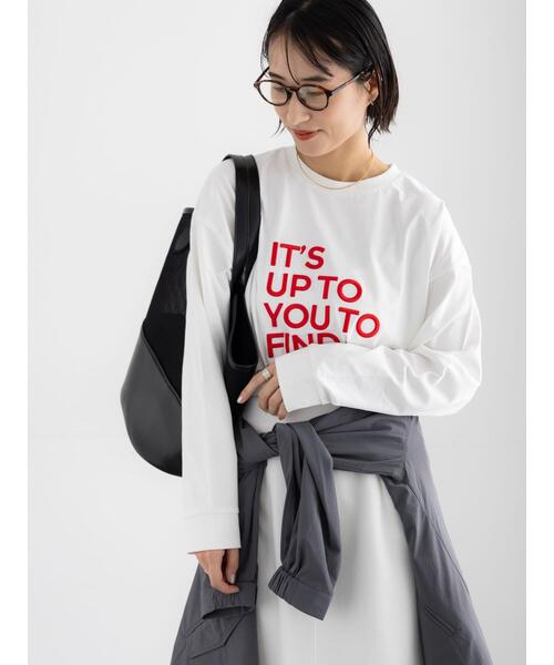 Te chichi（テチチ）の「エンブロイダリーロゴTシャツ（Tシャツ/カットソー・レディース・アイボリー/チャコールグレー/レッド・F）」の6枚目の写真