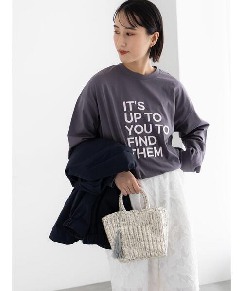 Te chichi（テチチ）の「エンブロイダリーロゴTシャツ（Tシャツ/カットソー・レディース・アイボリー/チャコールグレー/レッド・F）」の9枚目の写真